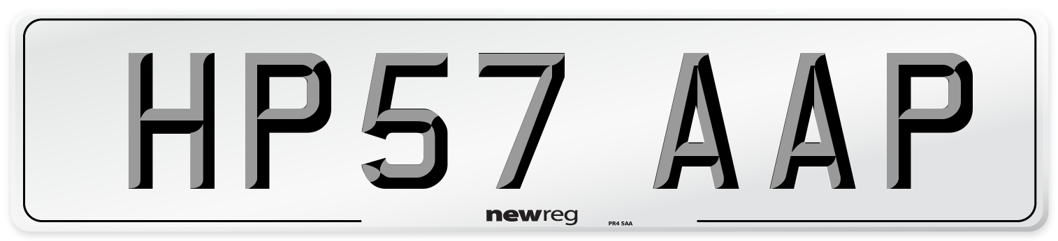 HP57 AAP Number Plate from New Reg